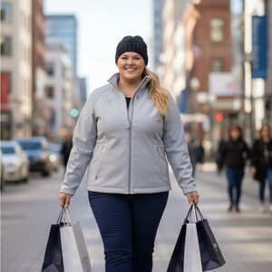 The North Face Light Gray Softshell Jacket.